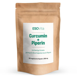 Curcumin + Piperin Extrakt Kapseln 100 St&uuml;ck...